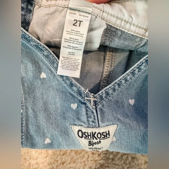 OshKosh B’Gosh Toddler Girls Jean Overall Pants Size 2T - Picture 3 of 3